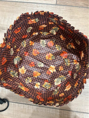 Longaberger darning liner fall gingham leaves